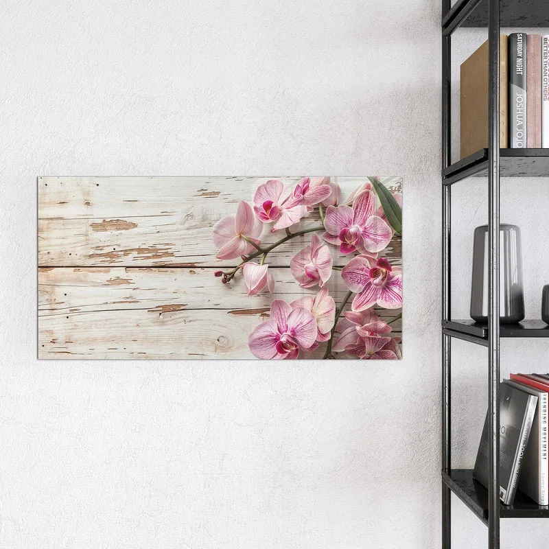 Magnettafel - Orchideen auf Holz