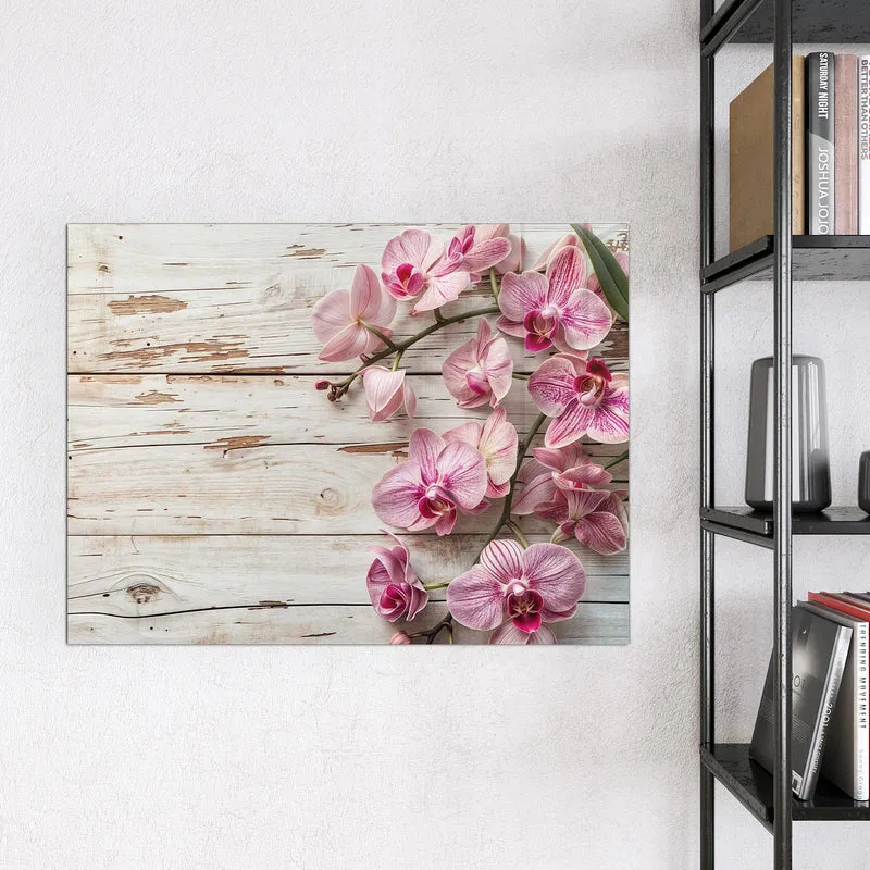 Magnettafel - Orchideen auf Holz