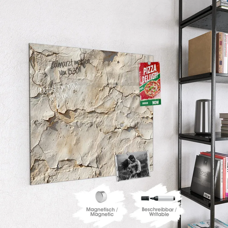 Magnettafel - Beiger Putz mit Rissen