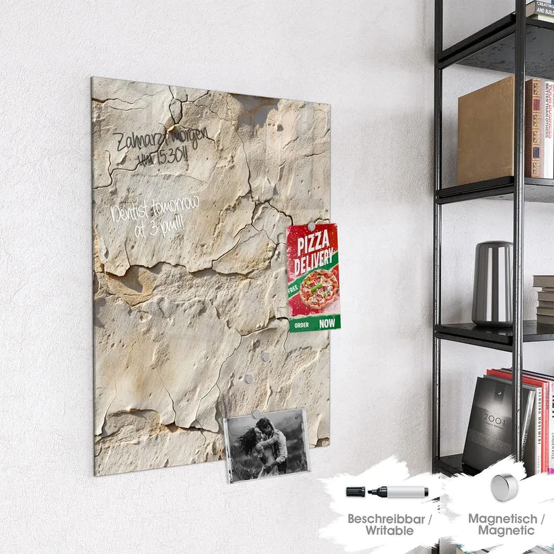 Magnettafel - Beiger Putz mit Rissen