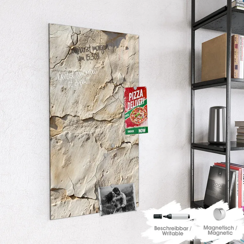 Magnettafel - Beiger Putz mit Rissen