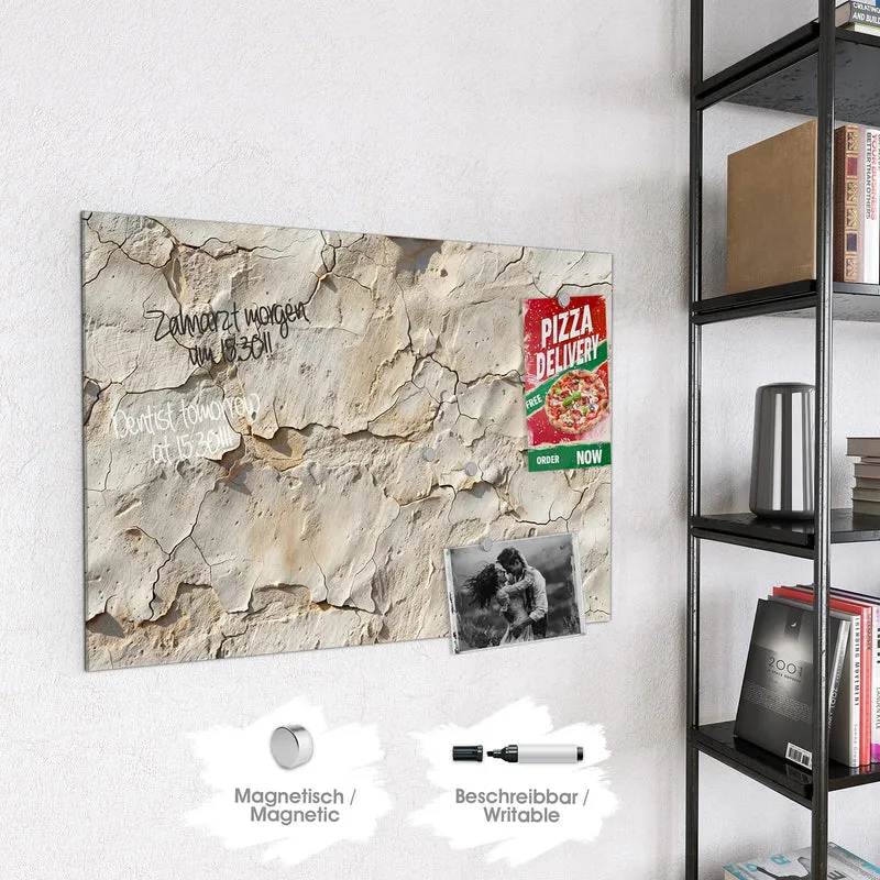 Magnettafel - Beiger Putz mit Rissen