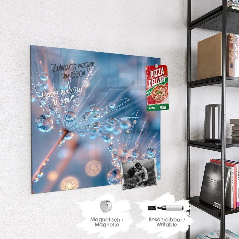 Magnettafel - Tautropfen in Blau