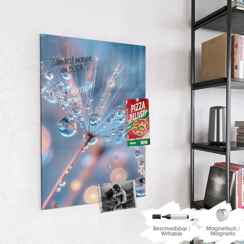 Magnettafel - Tautropfen in Blau