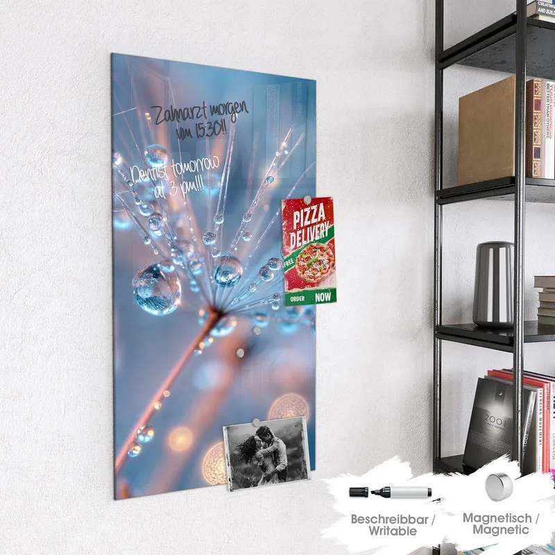 Magnettafel - Tautropfen in Blau