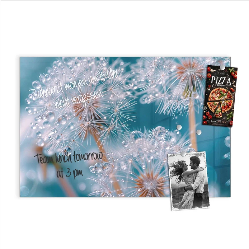 Magnettafel - Pusteblumen mit Tropfen