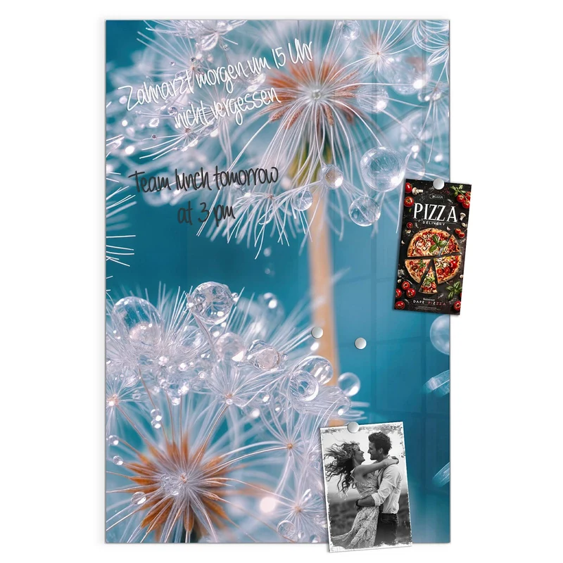 Magnettafel - Pusteblumen mit Tropfen