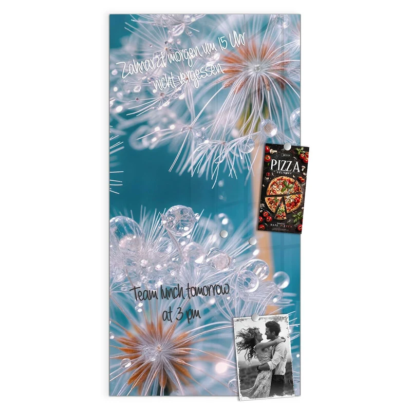 Magnettafel - Pusteblumen mit Tropfen