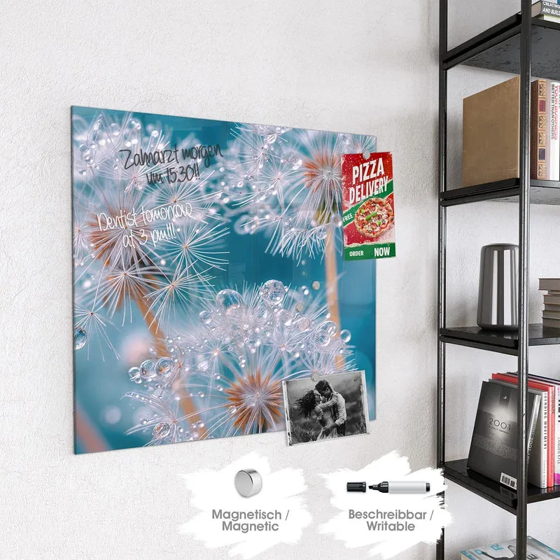 Magnettafel - Pusteblumen mit Tropfen