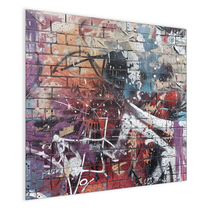 Magnettafel - Graffiti auf Ziegelmauer