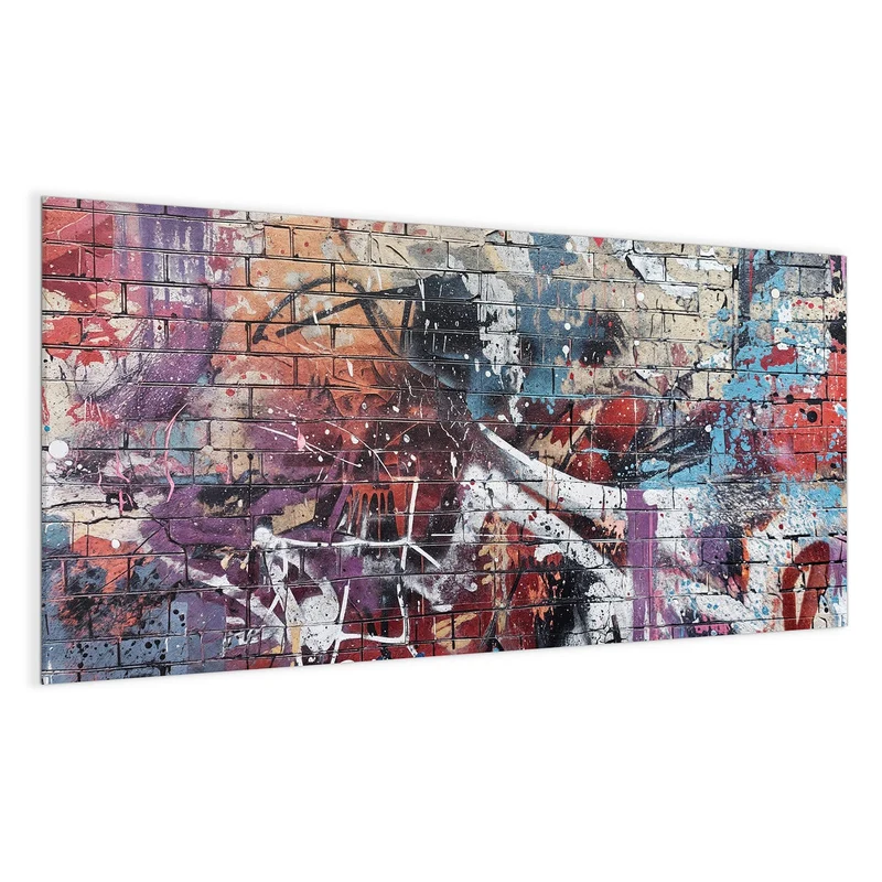 Magnettafel - Graffiti auf Ziegelmauer