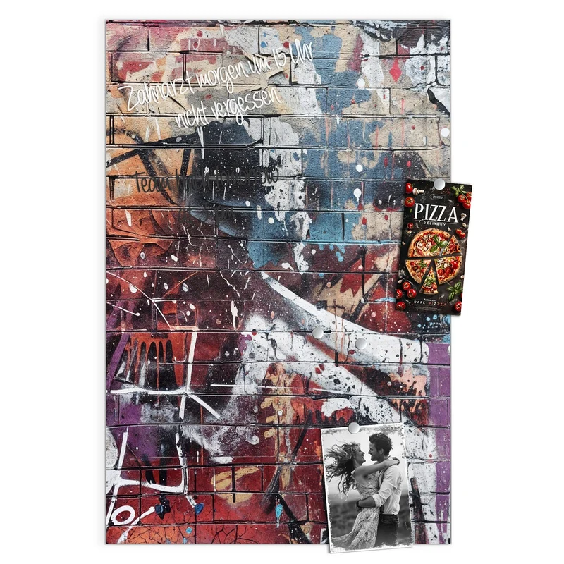 Magnettafel - Graffiti auf Ziegelmauer