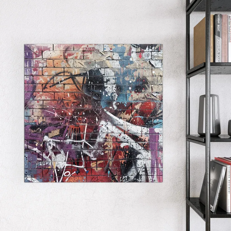 Magnettafel - Graffiti auf Ziegelmauer