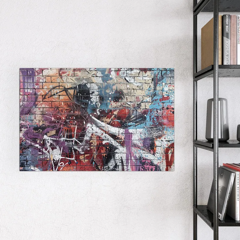 Magnettafel - Graffiti auf Ziegelmauer