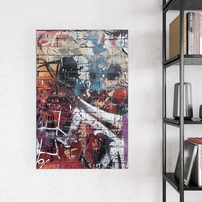 Magnettafel - Graffiti auf Ziegelmauer