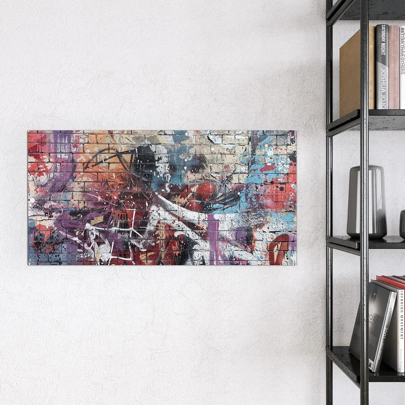 Magnettafel - Graffiti auf Ziegelmauer