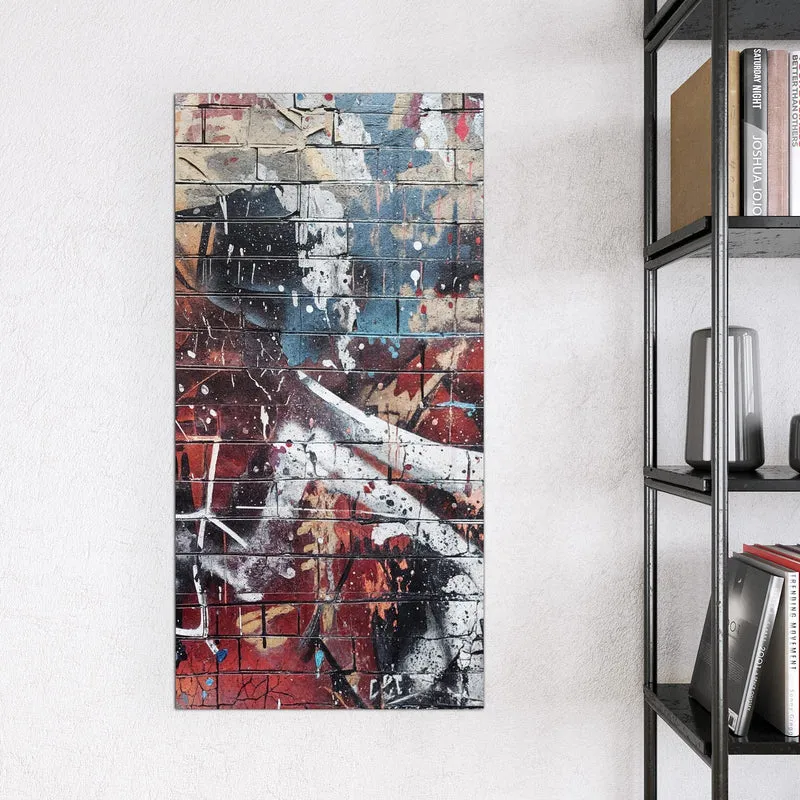 Magnettafel - Graffiti auf Ziegelmauer
