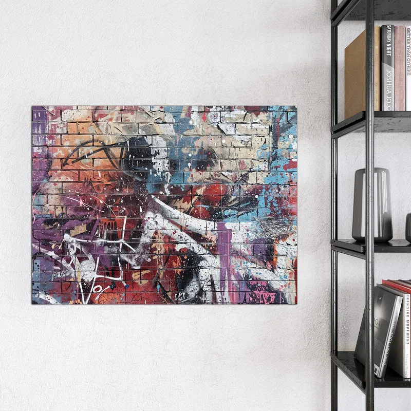 Magnettafel - Graffiti auf Ziegelmauer