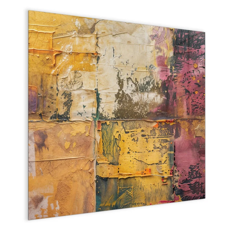 Magnettafel - Papiercollage in Ocker