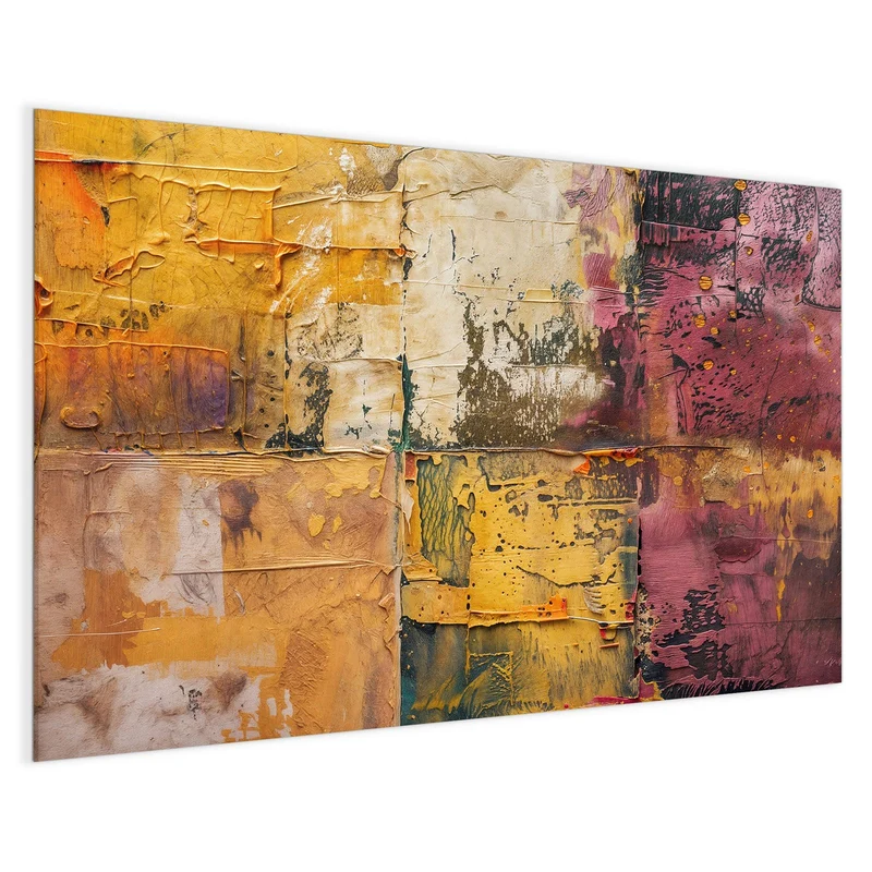 Magnettafel - Papiercollage in Ocker