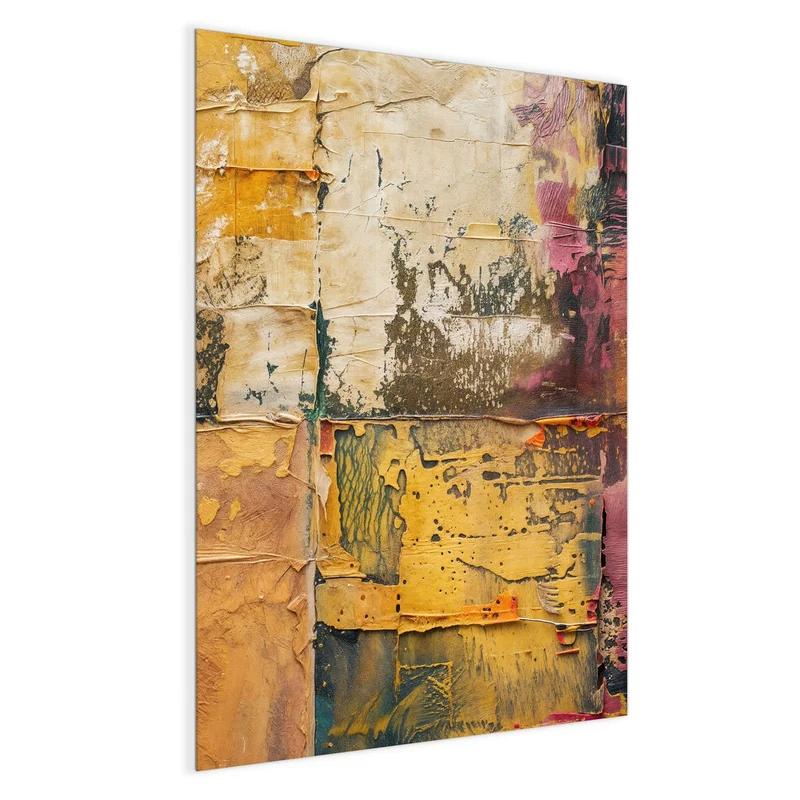 Magnettafel - Papiercollage in Ocker