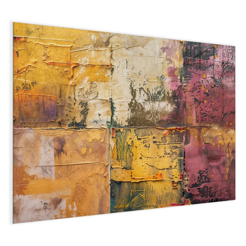 Magnettafel - Papiercollage in Ocker