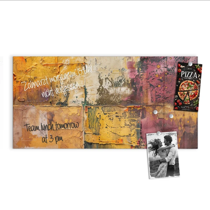 Magnettafel - Papiercollage in Ocker