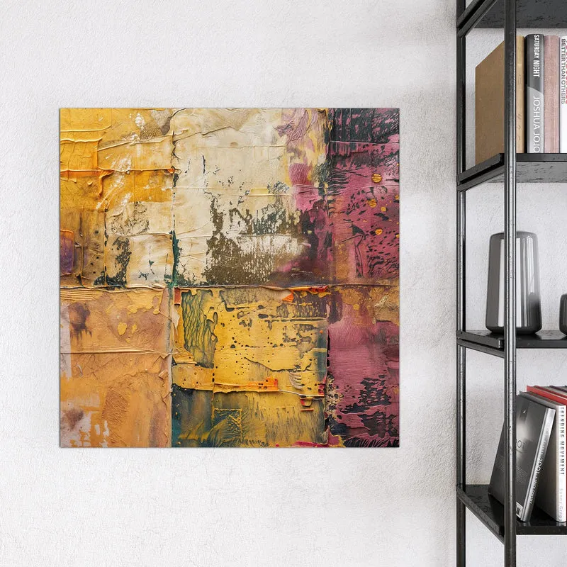 Magnettafel - Papiercollage in Ocker
