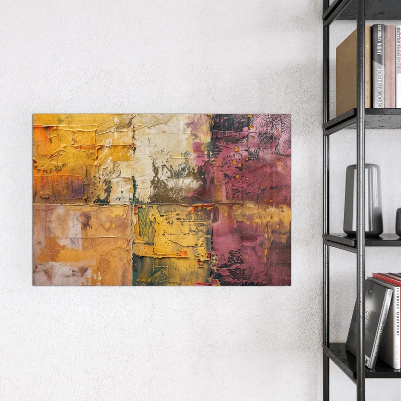 Magnettafel - Papiercollage in Ocker
