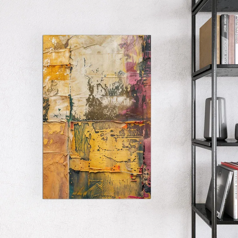 Magnettafel - Papiercollage in Ocker