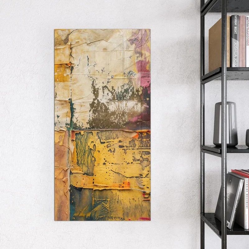 Magnettafel - Papiercollage in Ocker