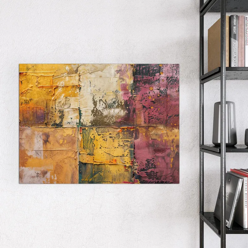 Magnettafel - Papiercollage in Ocker