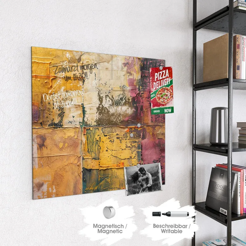 Magnettafel - Papiercollage in Ocker