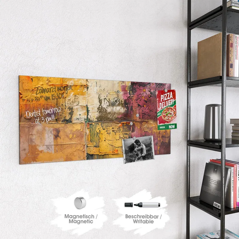 Magnettafel - Papiercollage in Ocker