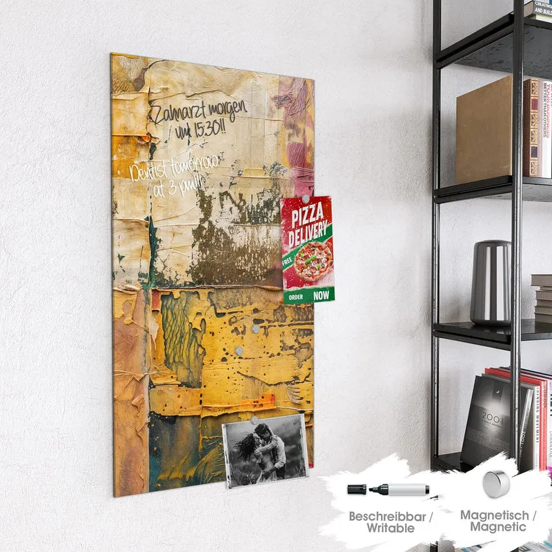 Magnettafel - Papiercollage in Ocker