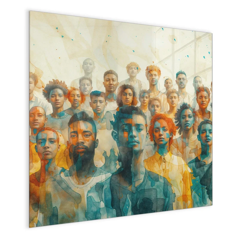 Magnettafel - Menschen in Aquarell