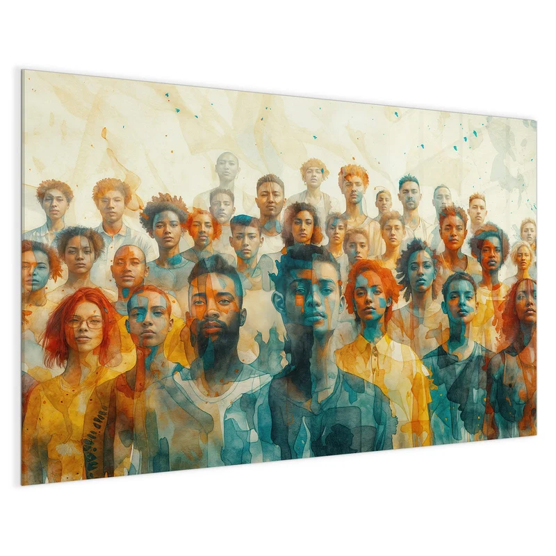 Magnettafel - Menschen in Aquarell