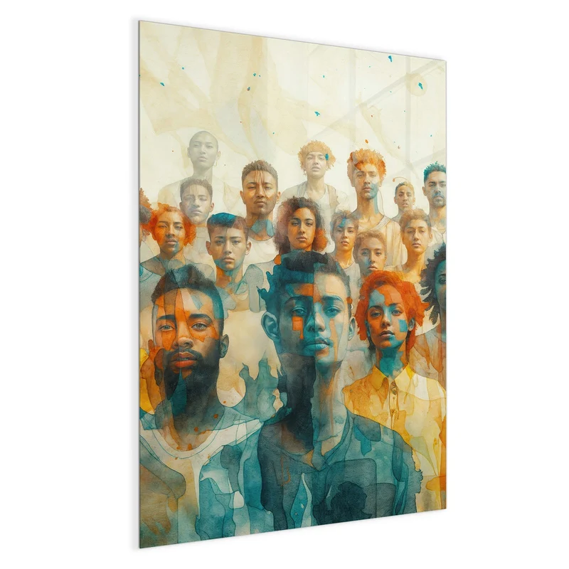 Magnettafel - Menschen in Aquarell