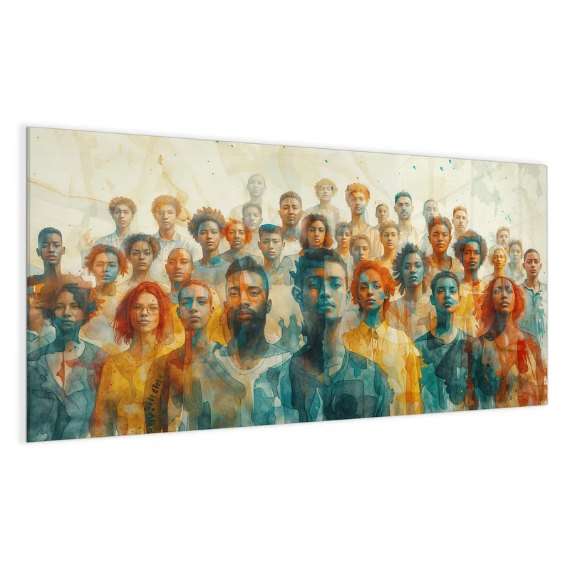 Magnettafel - Menschen in Aquarell