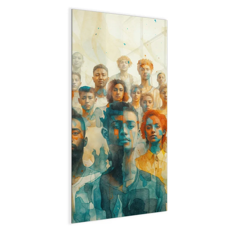 Magnettafel - Menschen in Aquarell