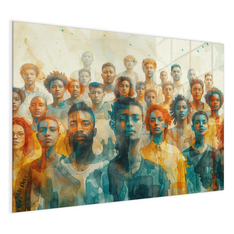 Magnettafel - Menschen in Aquarell