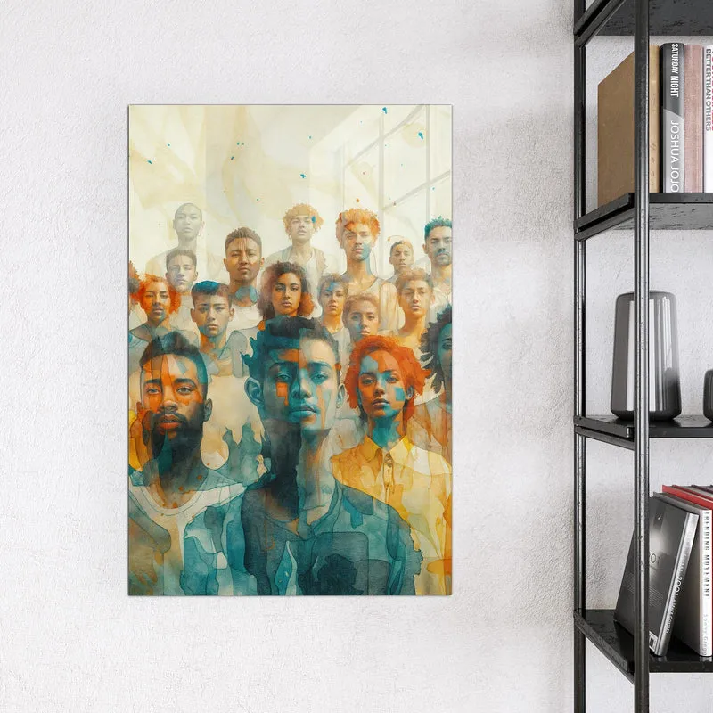 Magnettafel - Menschen in Aquarell