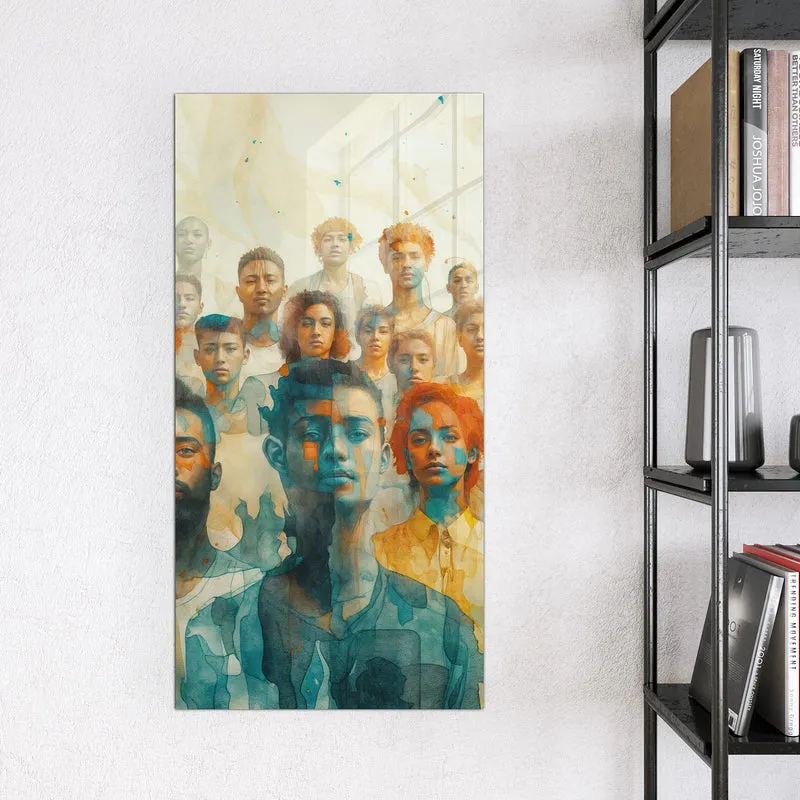 Magnettafel - Menschen in Aquarell