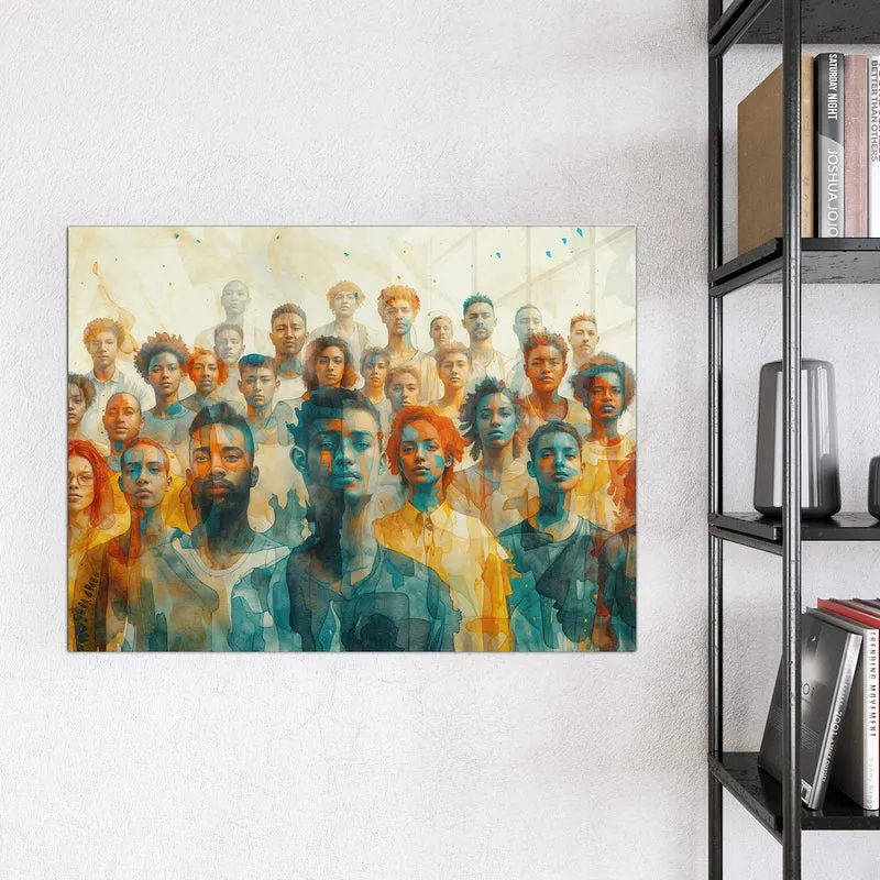 Magnettafel - Menschen in Aquarell