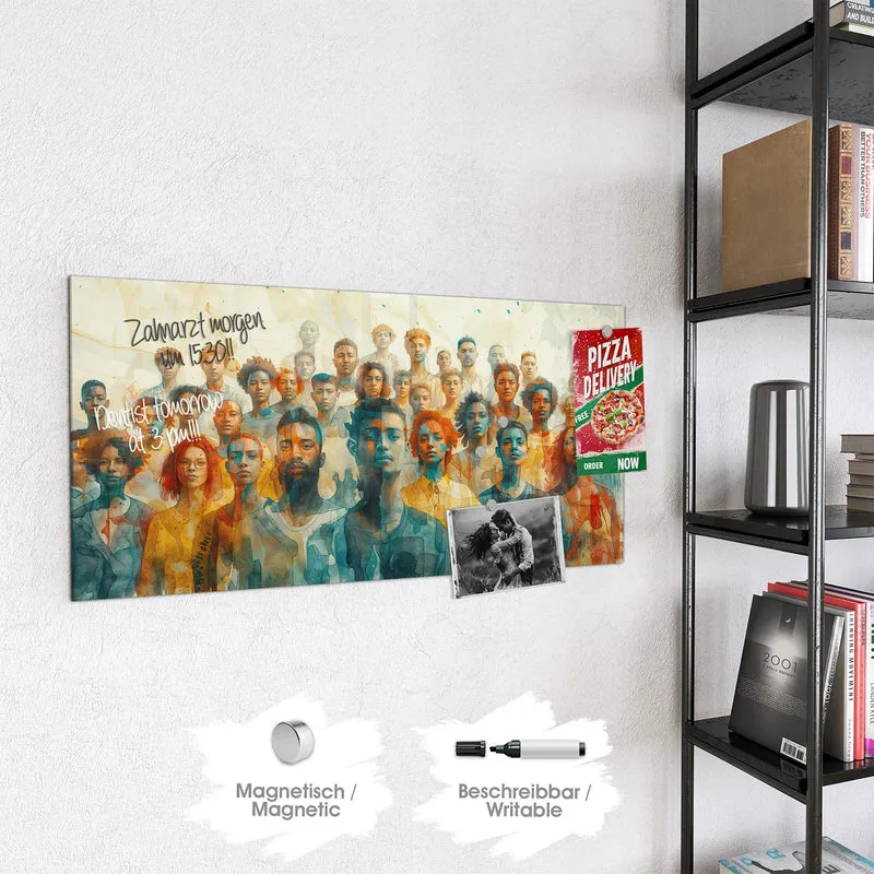 Magnettafel - Menschen in Aquarell