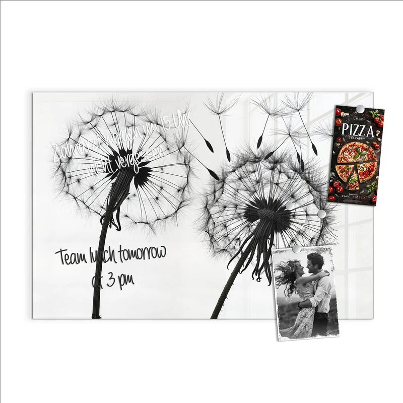 Magnettafel - Pusteblumen in Grau