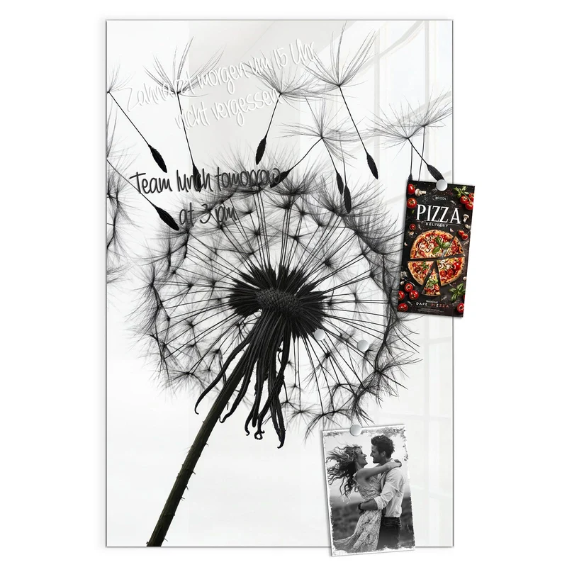 Magnettafel - Pusteblumen in Grau