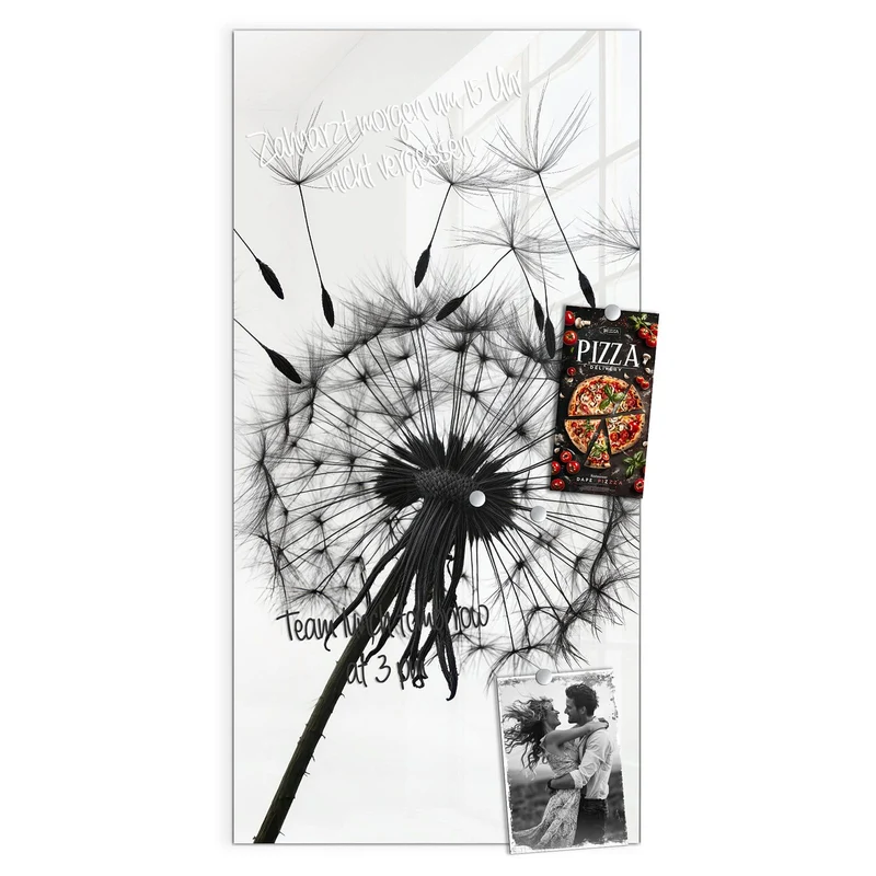 Magnettafel - Pusteblumen in Grau