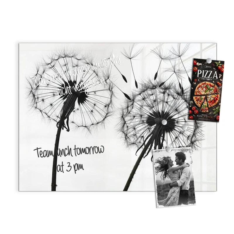 Magnettafel - Pusteblumen in Grau