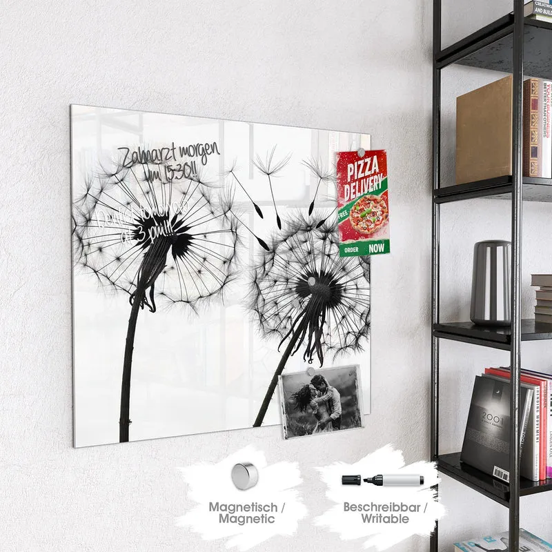Magnettafel - Pusteblumen in Grau